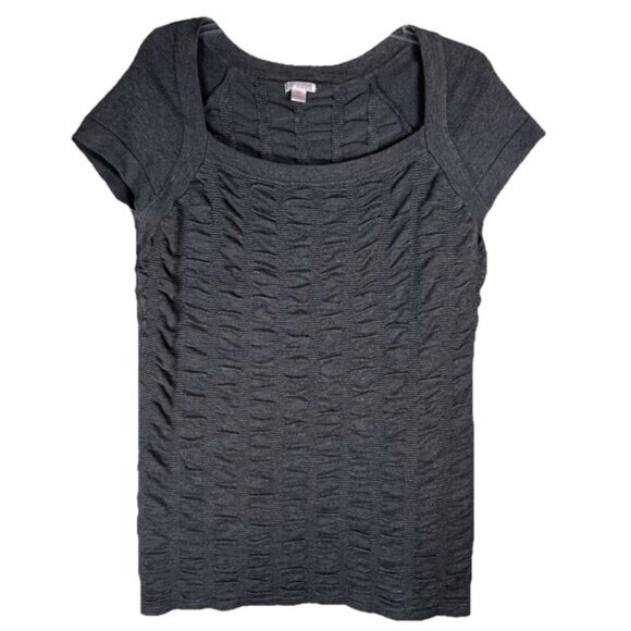 Xhilaration Sz XXL Ruched Short Sleeve Tunic Top Grey Gray Stretch - Picture 1 of 7